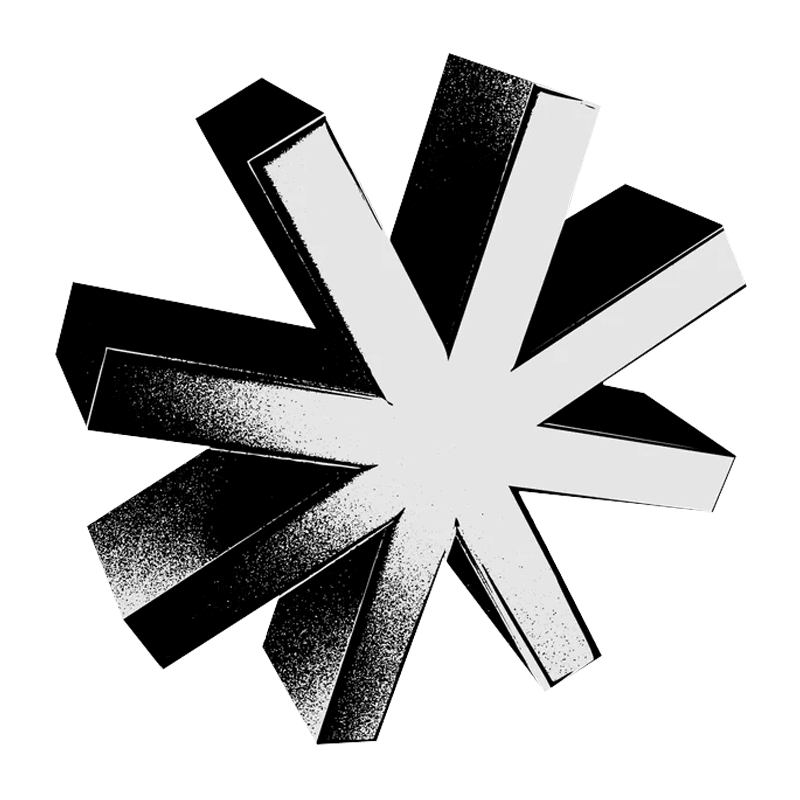 Geometric star shape with textured details, highlighting digital design and abstract interface by Beroz Studio, Albear.