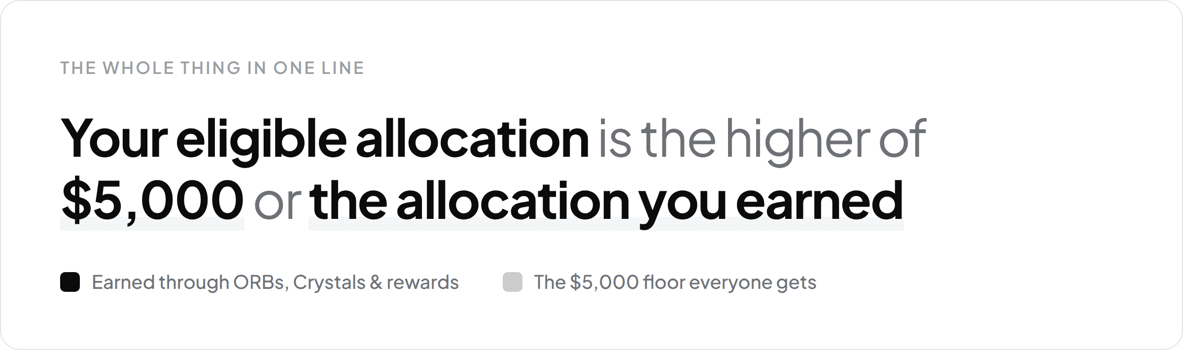 Your eligible allocation is the higher of $5,000 or the allocation you earned.