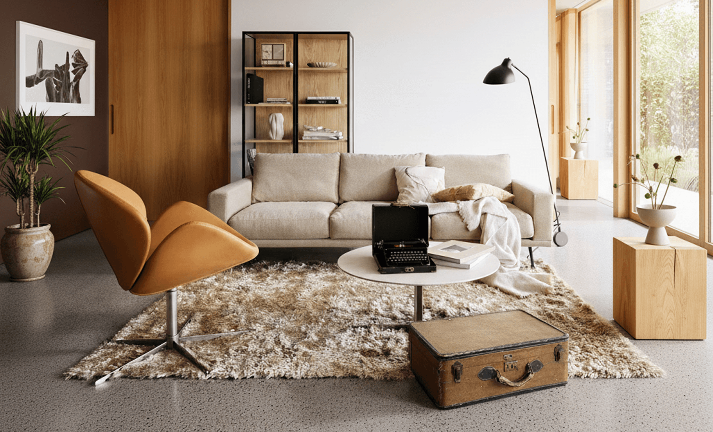 Sofisticado comedor escandinavo con la mesa de comedor Kingston y sillas de comedor Princeton.