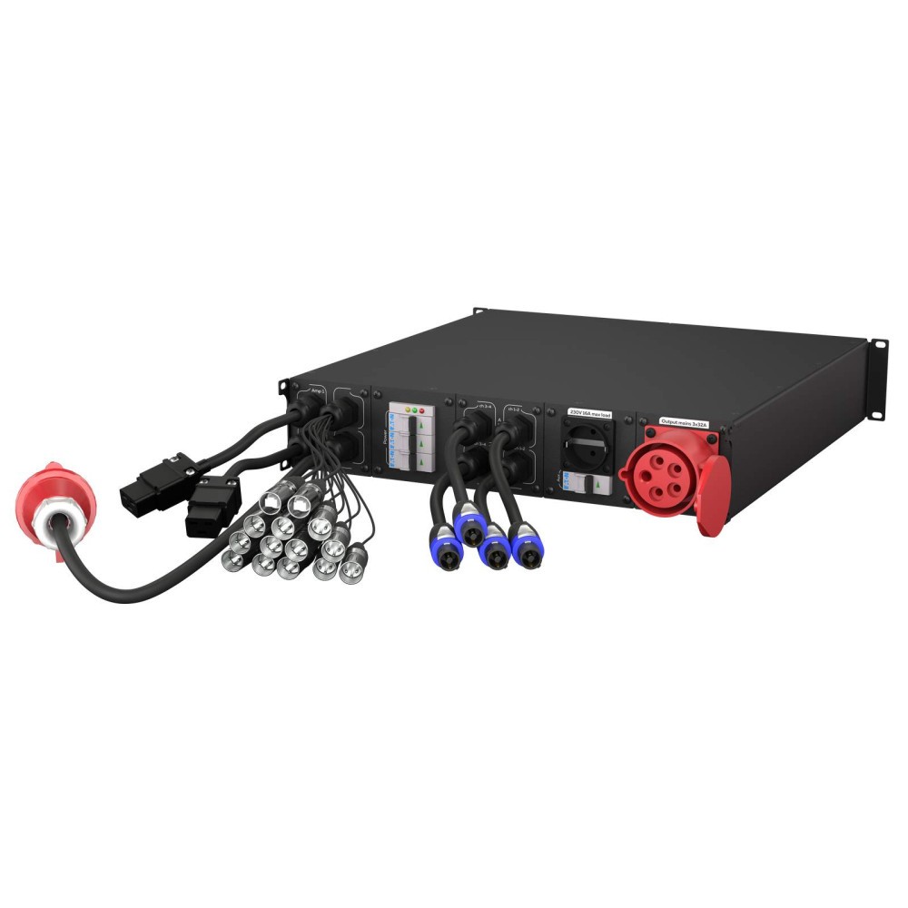 Rackmount power distribution unit with multiple connectors