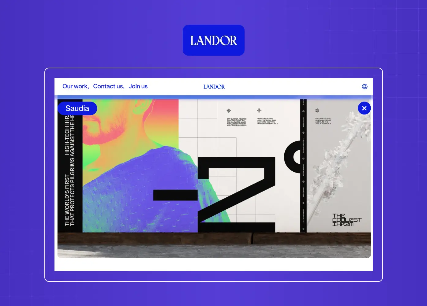 Branding agency project page featuring bold visual identity work, experimental layouts, and large-scale brand communication design.