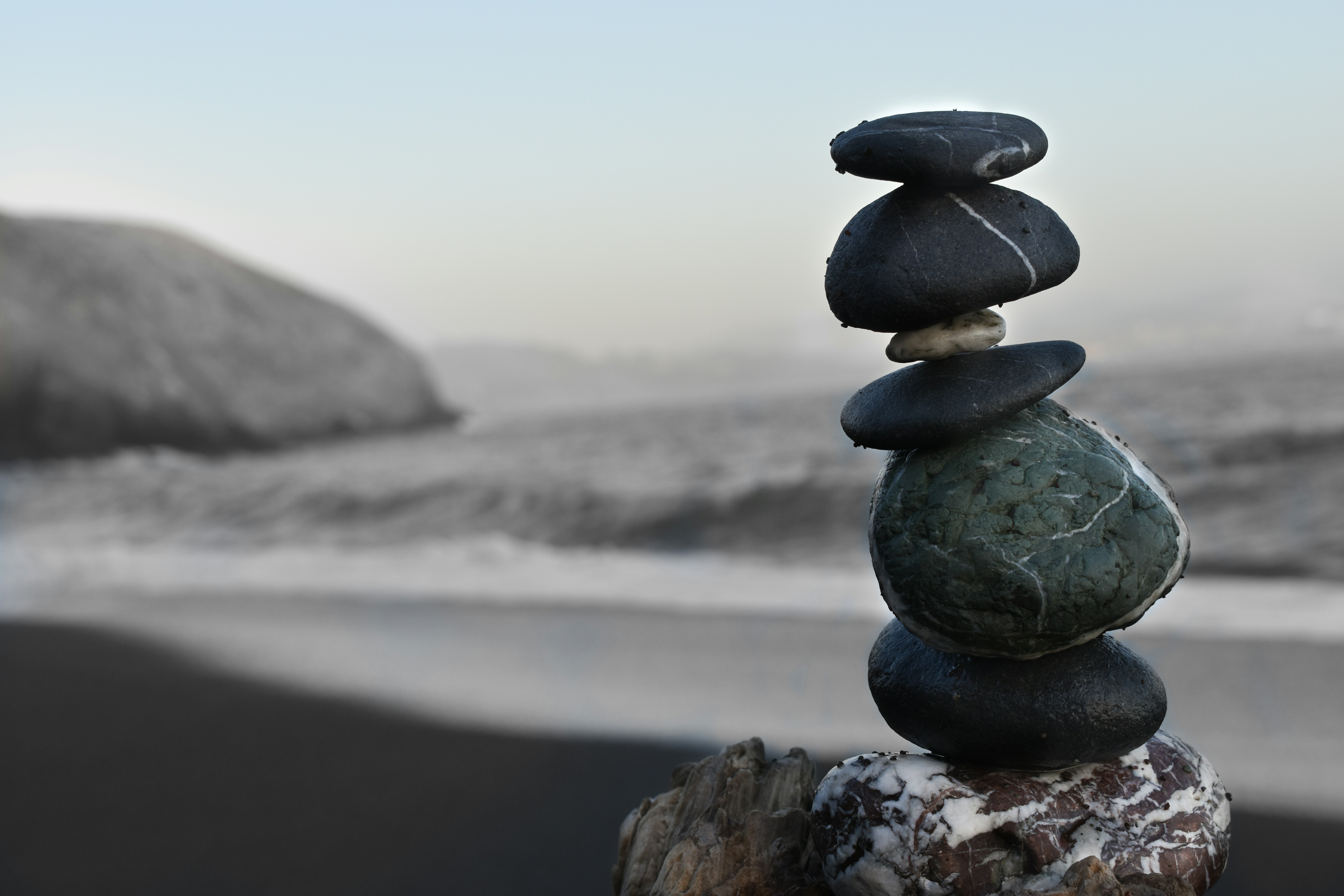 Stacked rocks symbolizing stability