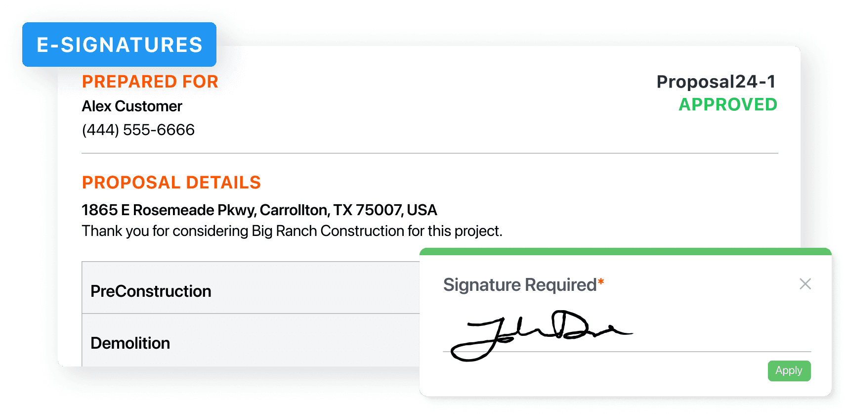 Software Customer E-signatures