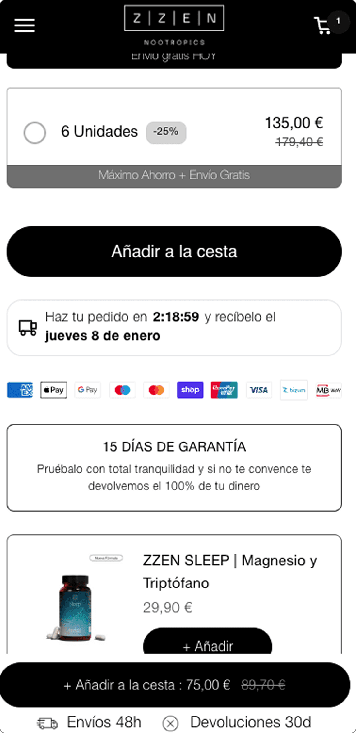 Ficha de producto ZZEN Labs