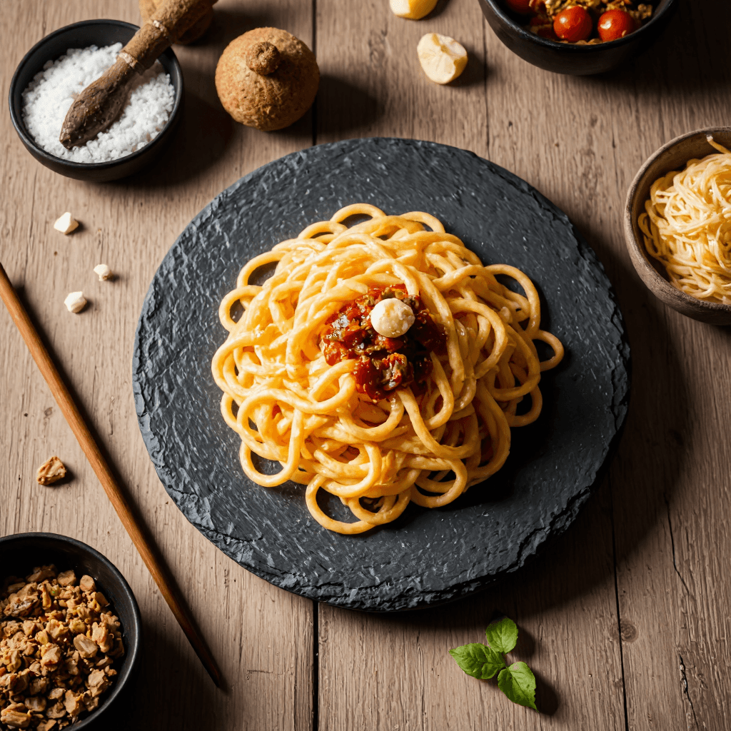 product photography of instant noodles