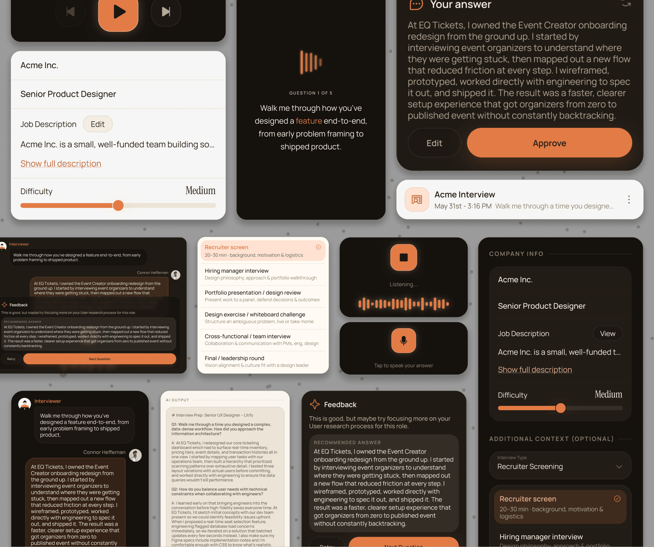 AI Interviewer Hi-Fi Components