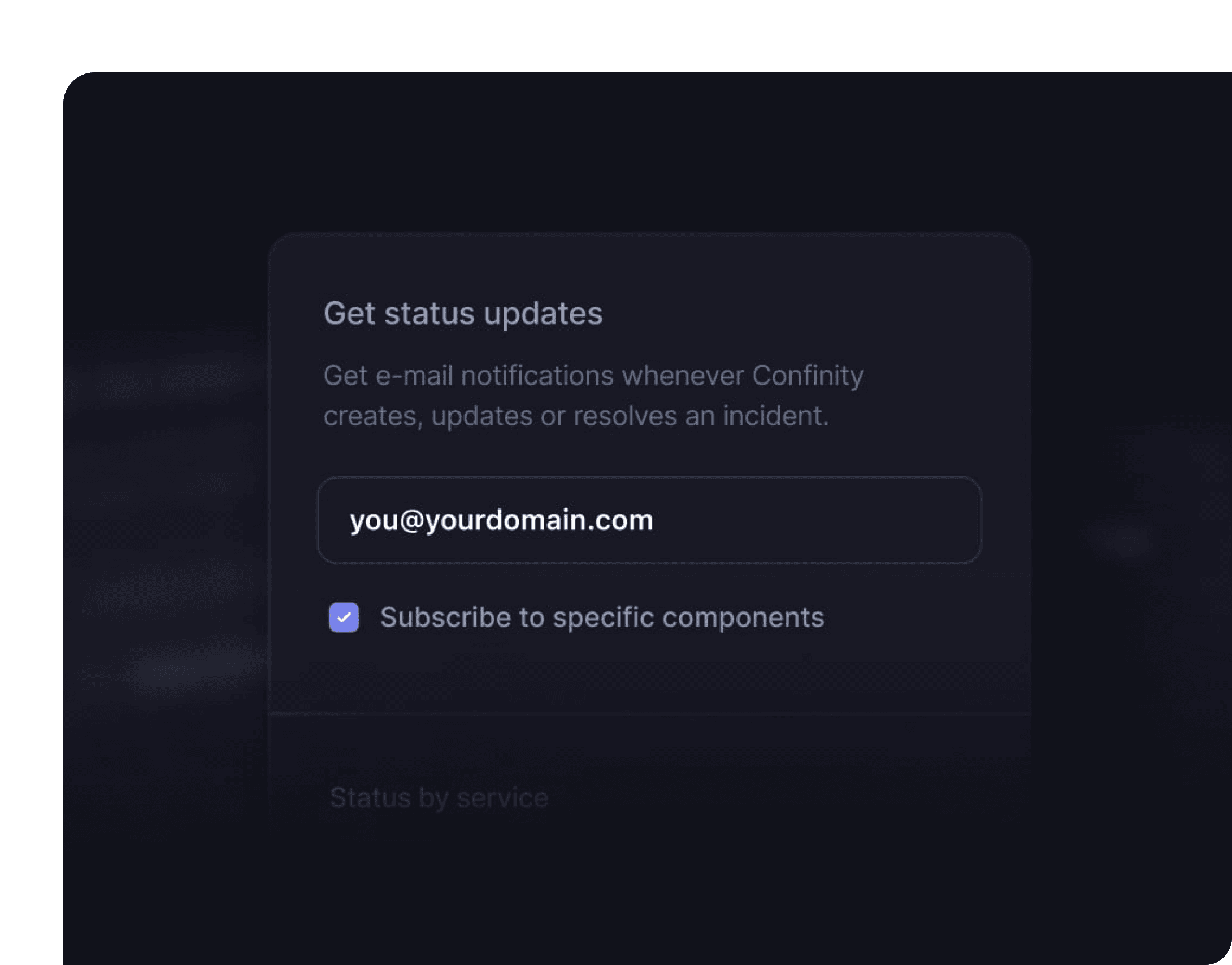 Status update email notification form