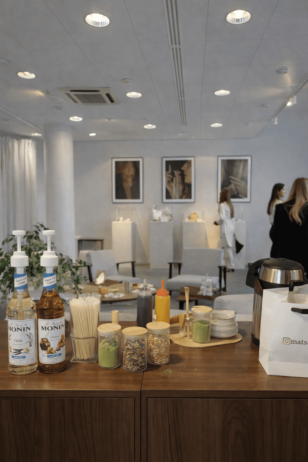 Desk with puzzles and colorful wall art