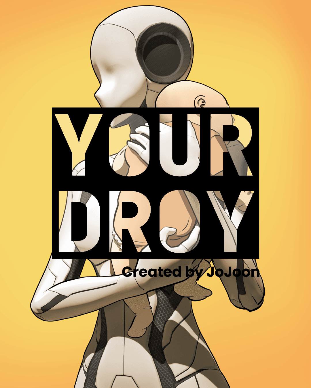 Person, holding a white rose behind his back with one arm on a light blue background