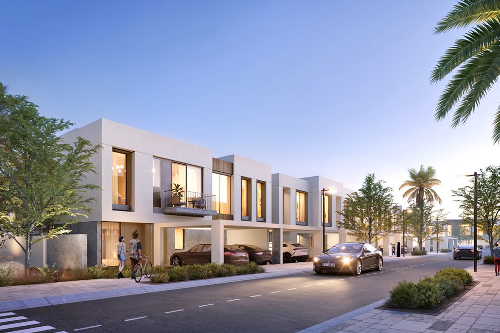 Orania The Valley in Dubai, a new villa development with stylish architecture and beautifully landscaped gardens.