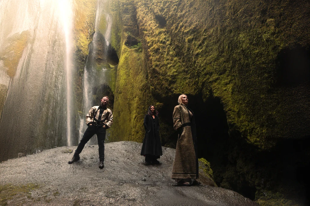 SoundThing band members in a cave in Iceland