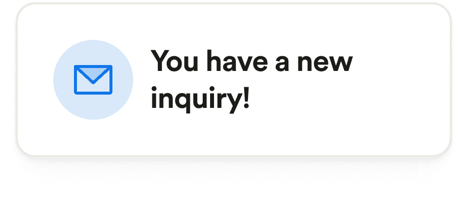 New inquiry notification card