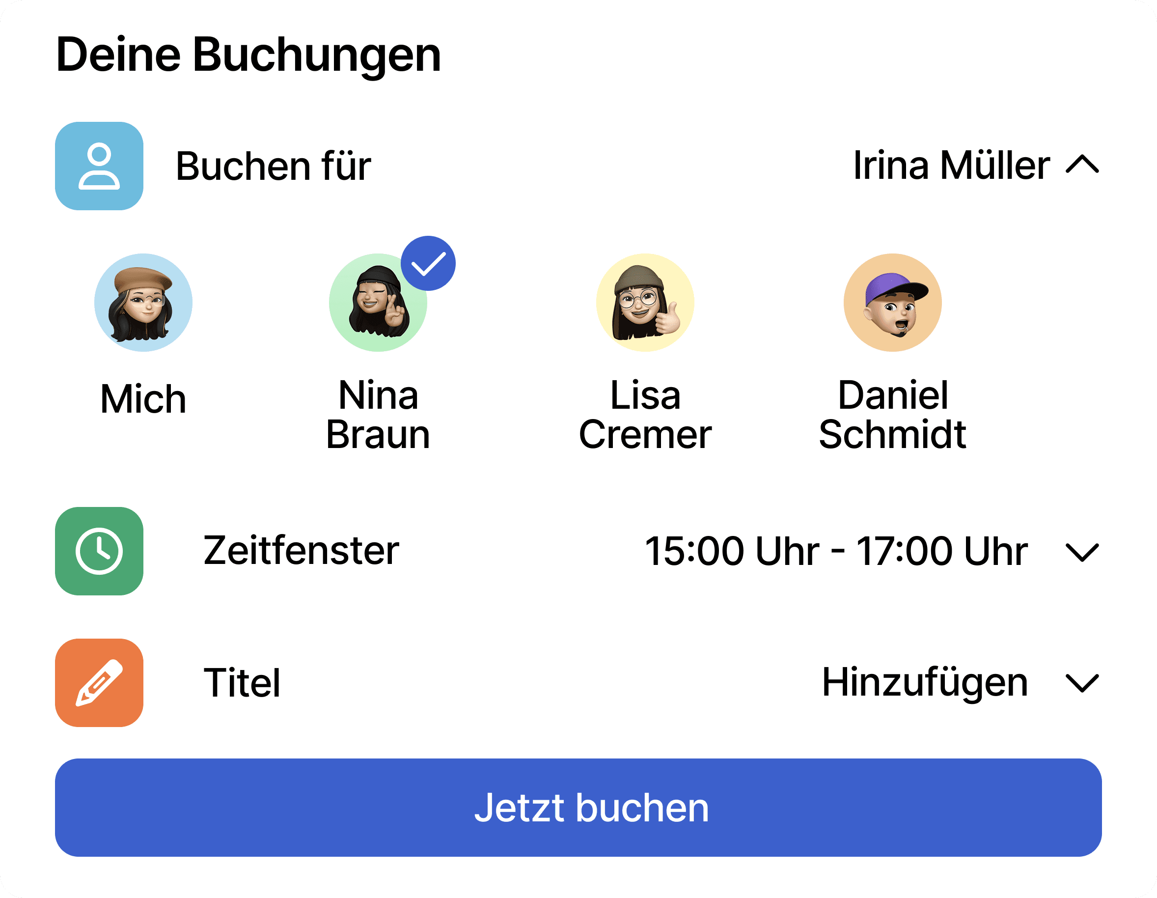 Das Feature Connected Persons von anny ermöglicht Buchungen im Namen anderer Personen