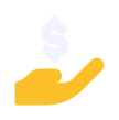 Uma mão segurando um símbolo de dólar, representando finanças ou transações monetárias.