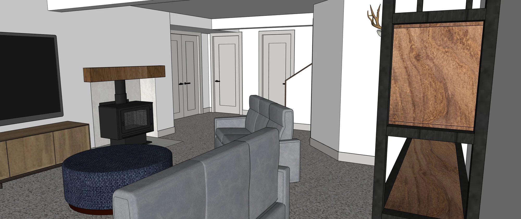 Conceptual design project featuring modern tailored finishes and functional space planning by Mint Interior Design.