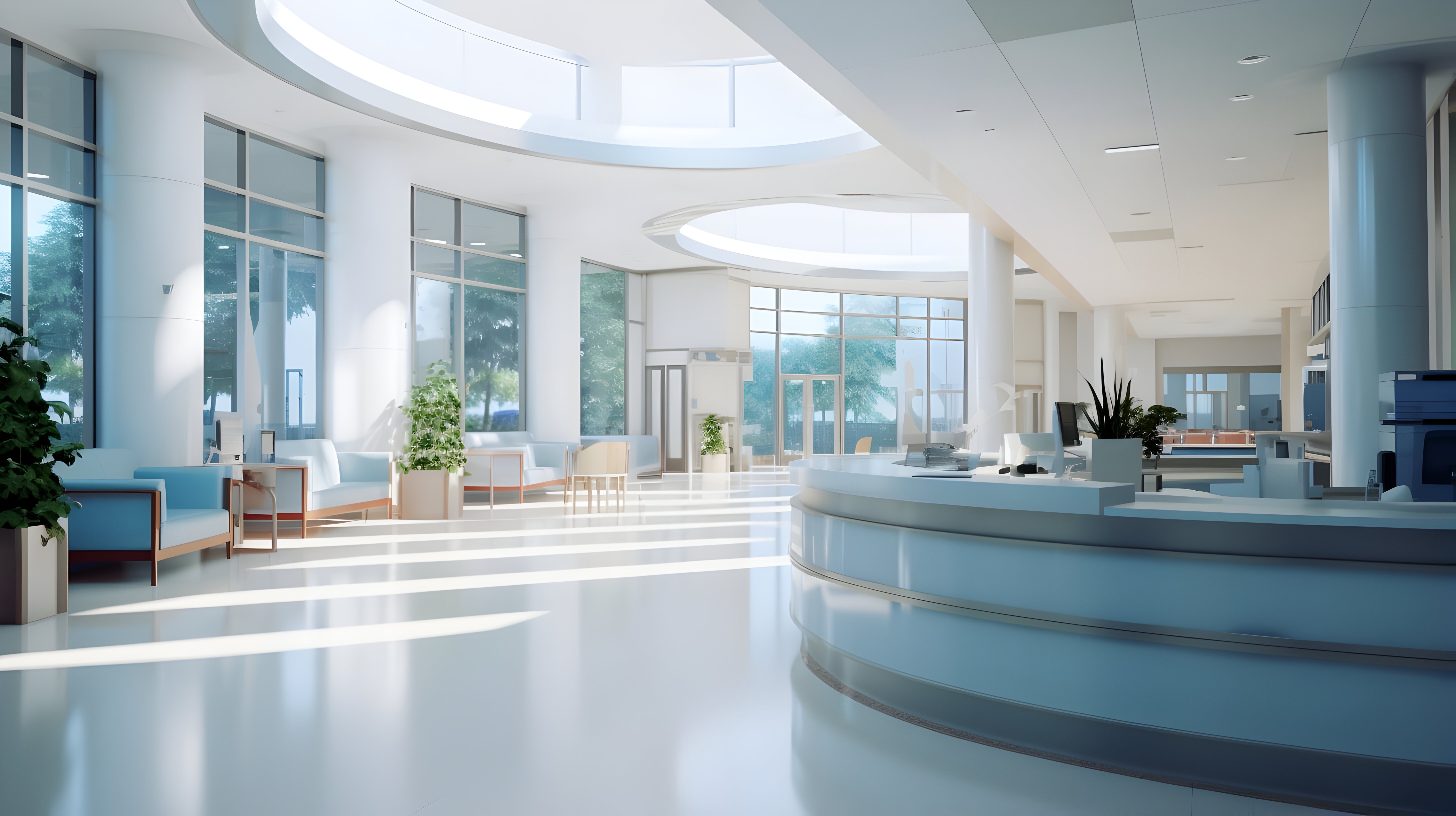 Doctor consults with patient in modern office.