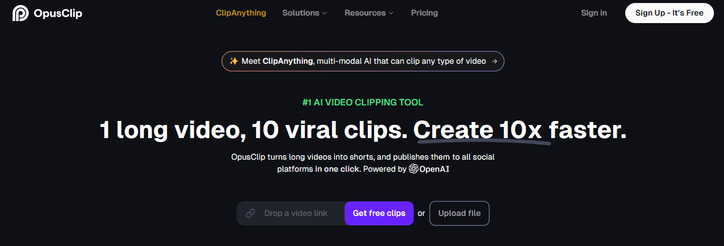 OpusClip - Best Short Form Video Editor