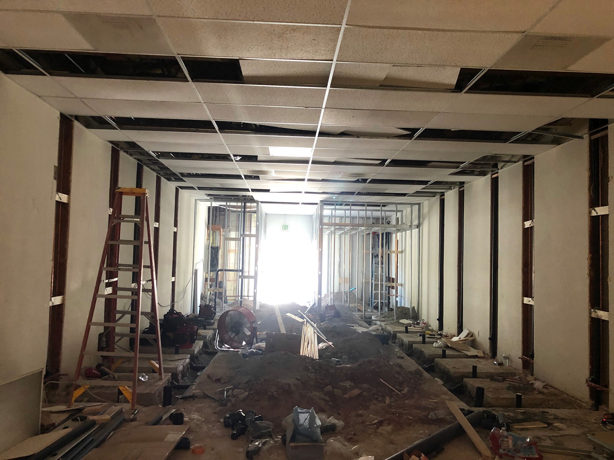 Construction progress photo of Karak Boba build-out by THP Construction