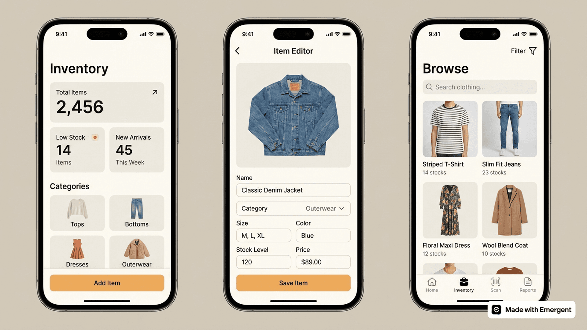Clothing Inventory App Made With Emergent