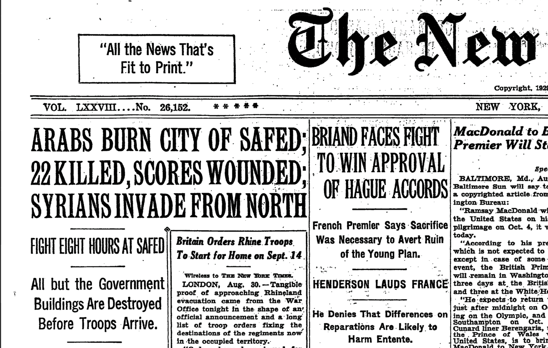 ARABS BURN CITY OF SAFED