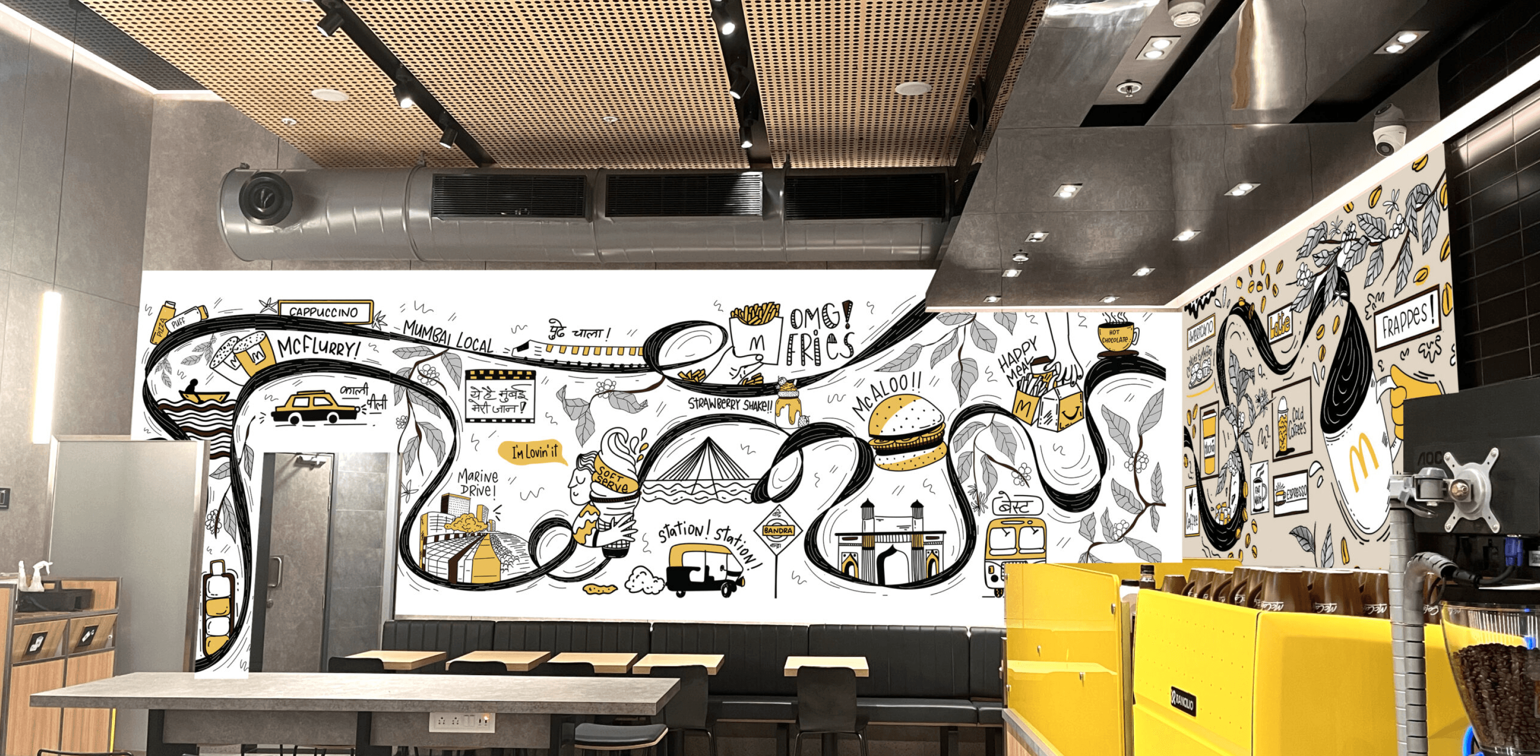 graphic design wall for McCafé