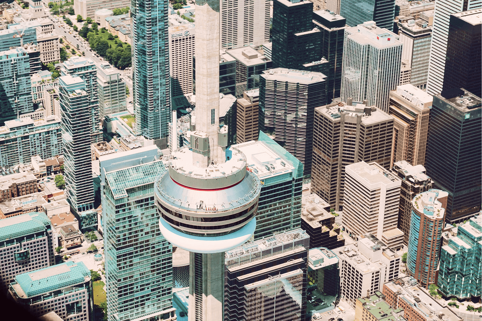 Aerial view of Downtown Toronto
