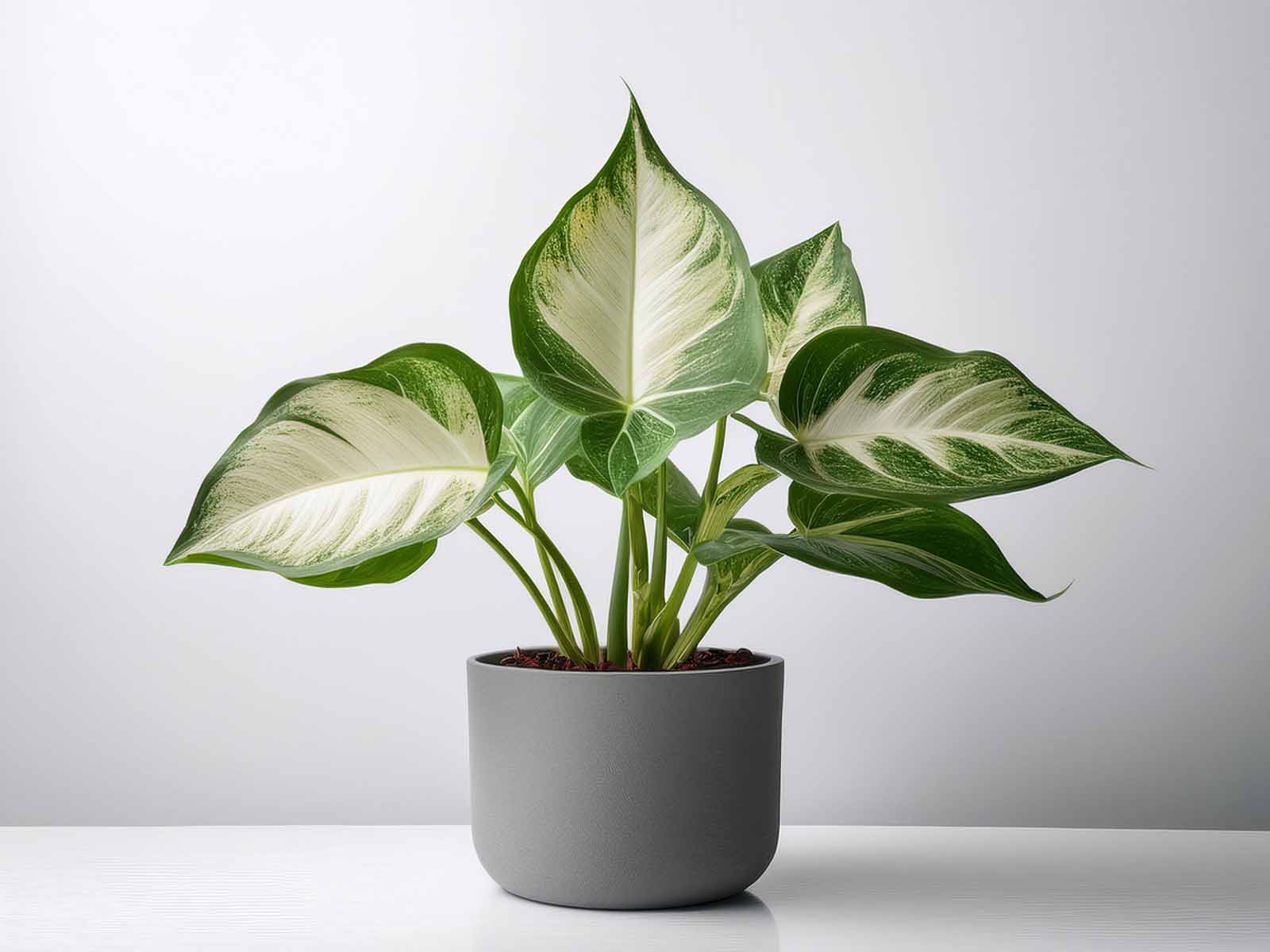 Syngonium White Butterfly plant with arrow-shaped, variegated leaves in a stylish St. Louis office, supplied by Tropical Decor.