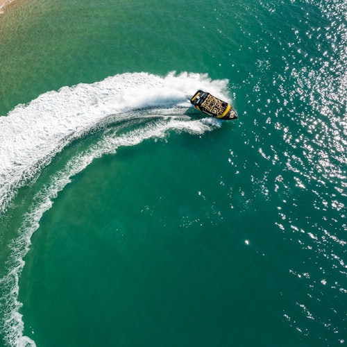 Jet boat from above