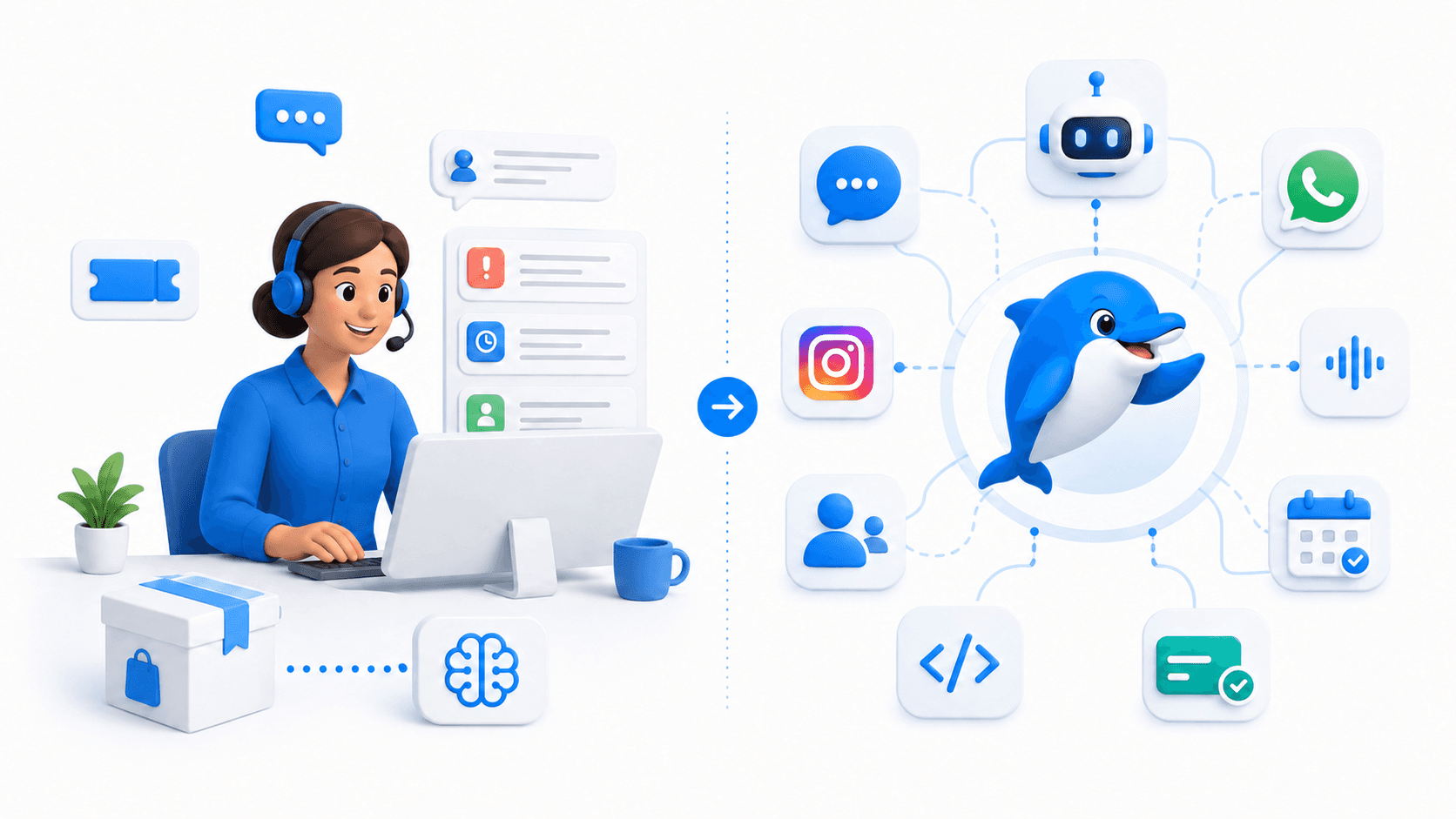 Tidio support desk and UChat visual automation as two different operating models