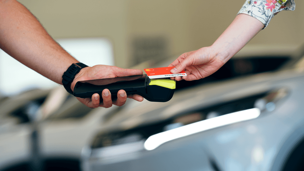 Card Machine in use tapping