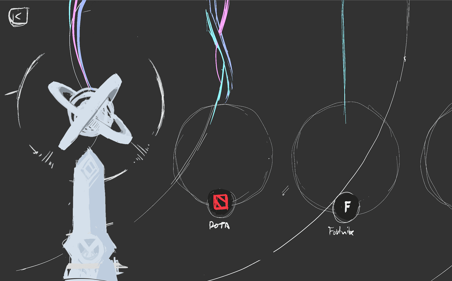 One of many initial drafts on UI style for Radiant.
