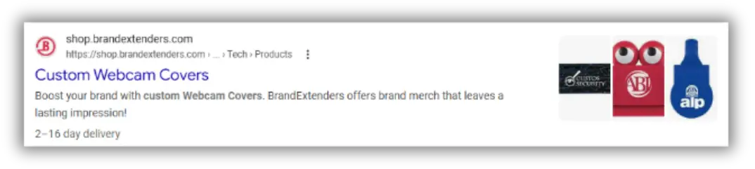 BrandExtenders custom webcam covers product search result