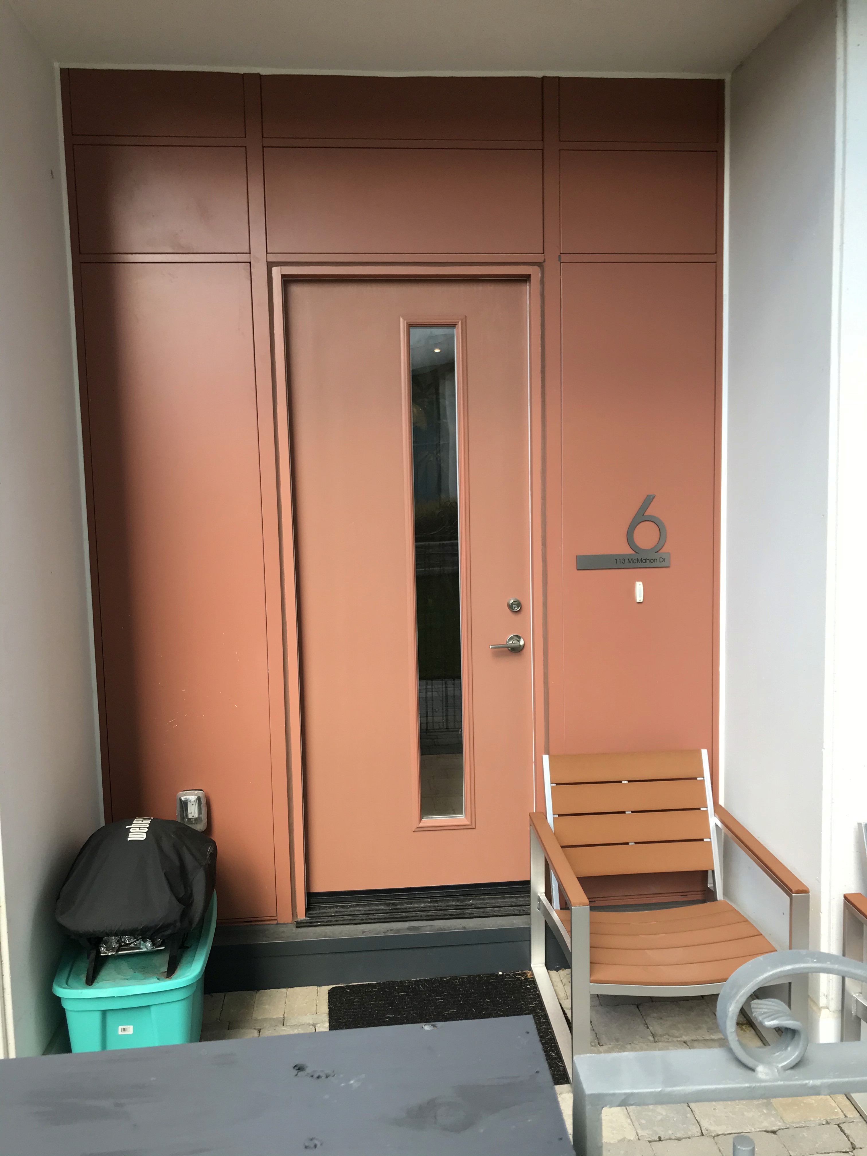 Detail photo from a custom door installation by Door Gallery in Ontario