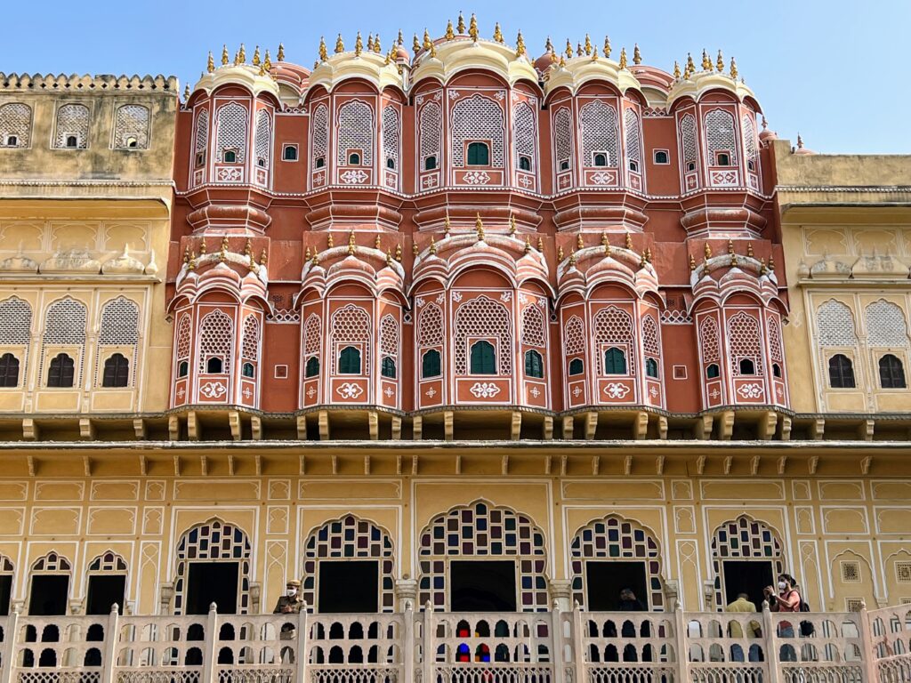 The popular hawa mahal screen of jharokas from backside