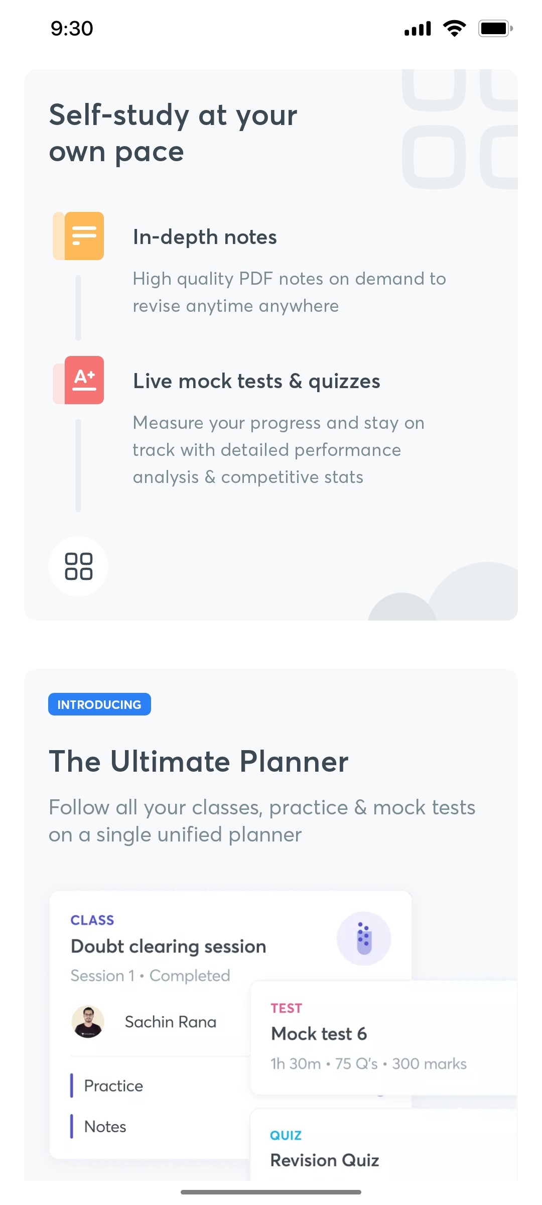 Unacademy Ultimate Planner Screen