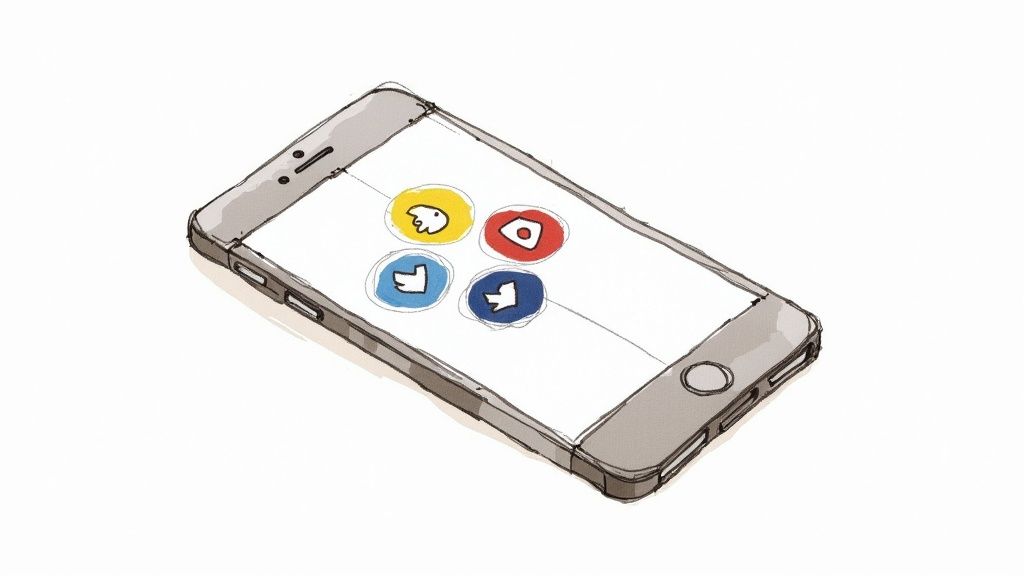 A person's hands holding a smartphone with social media content on the screen