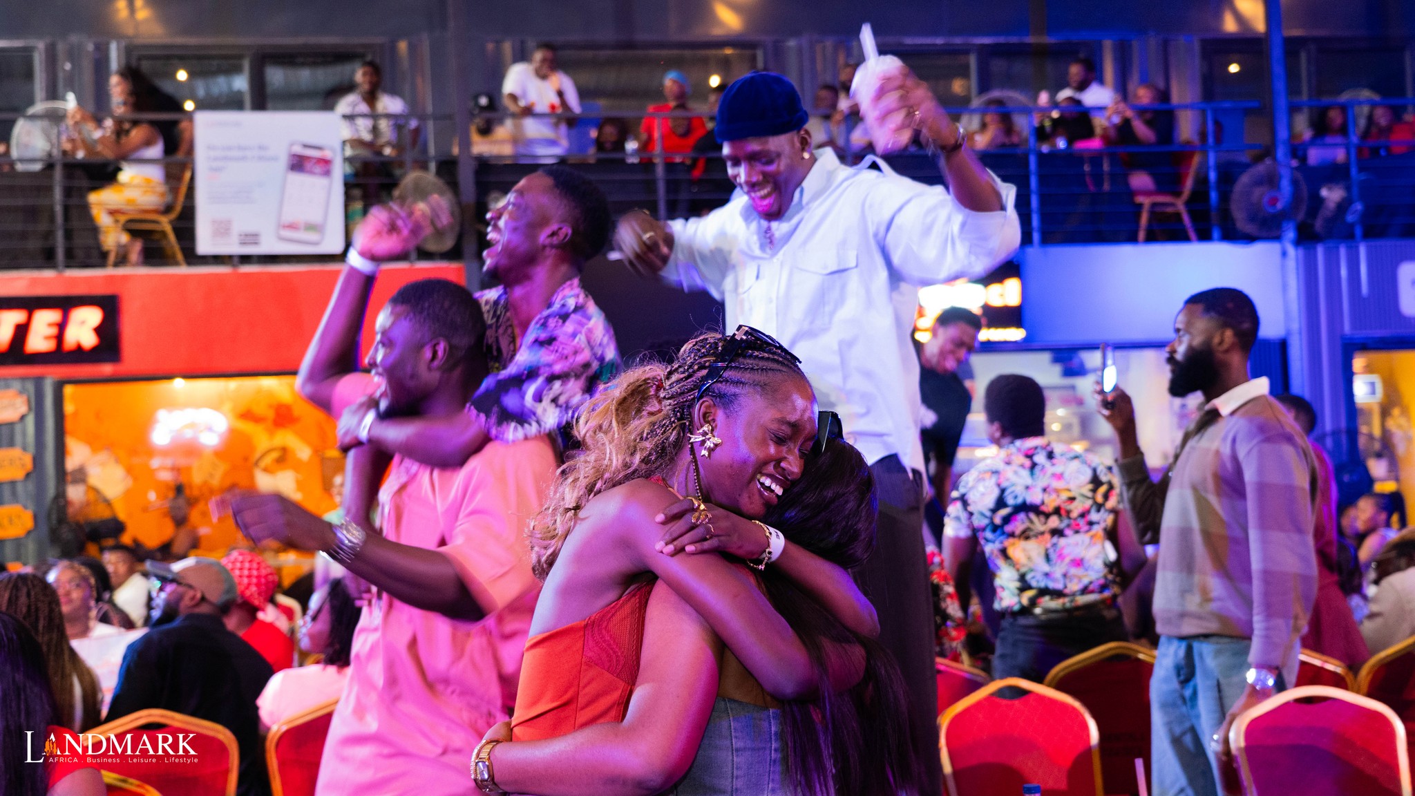 People celebrating at an event