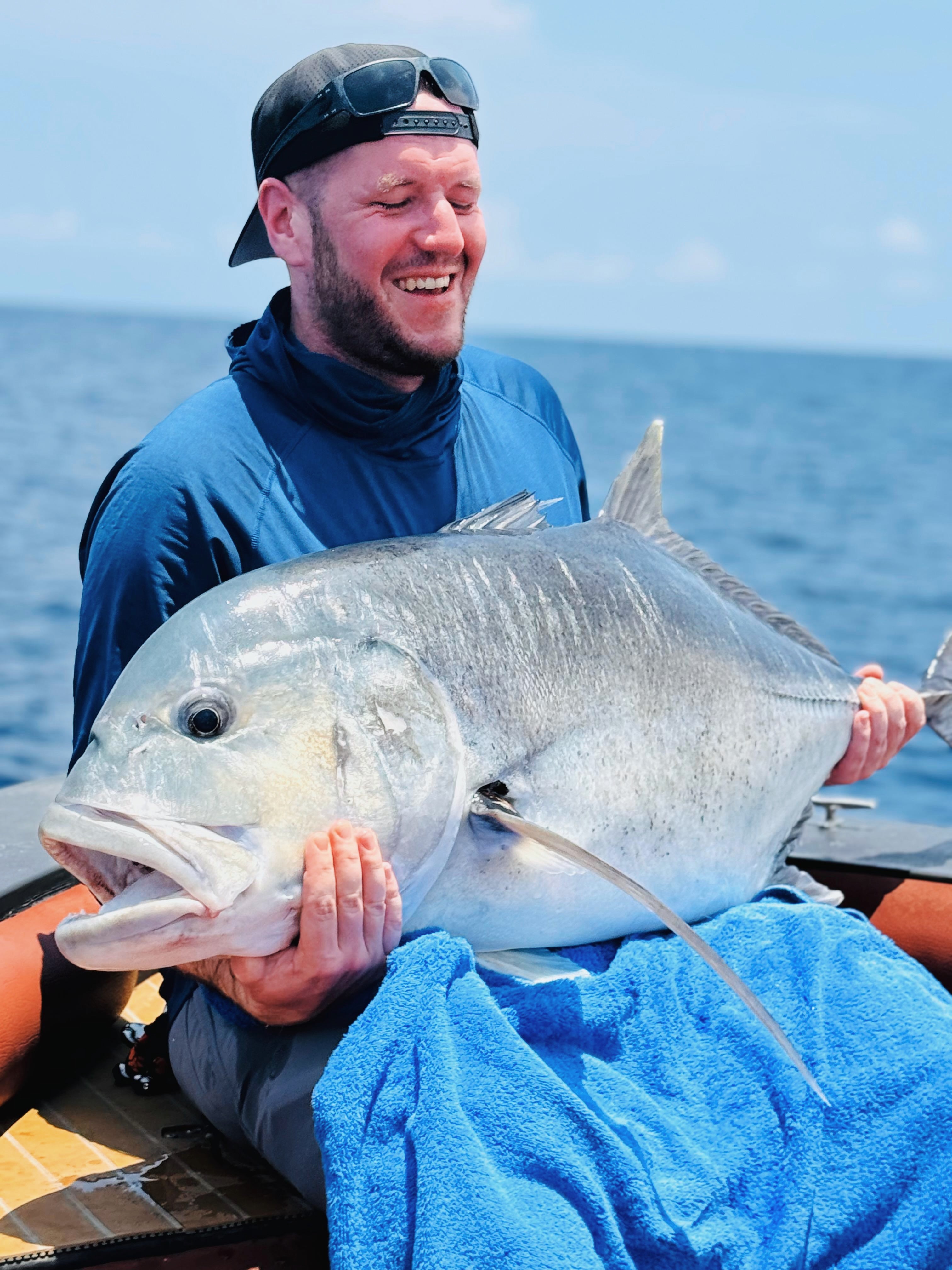 Giant trevally fishing in Maldives