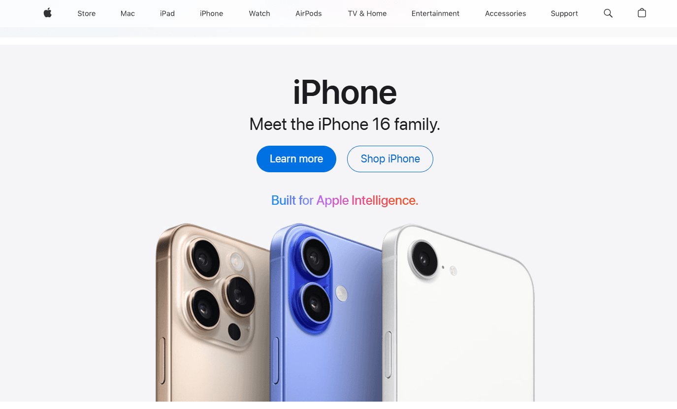 Apple’s website