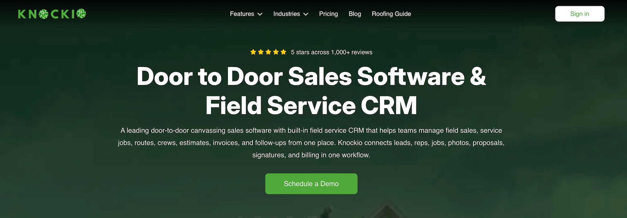 Knockio homepage: Door to Door Sales Software & Field Service CRM