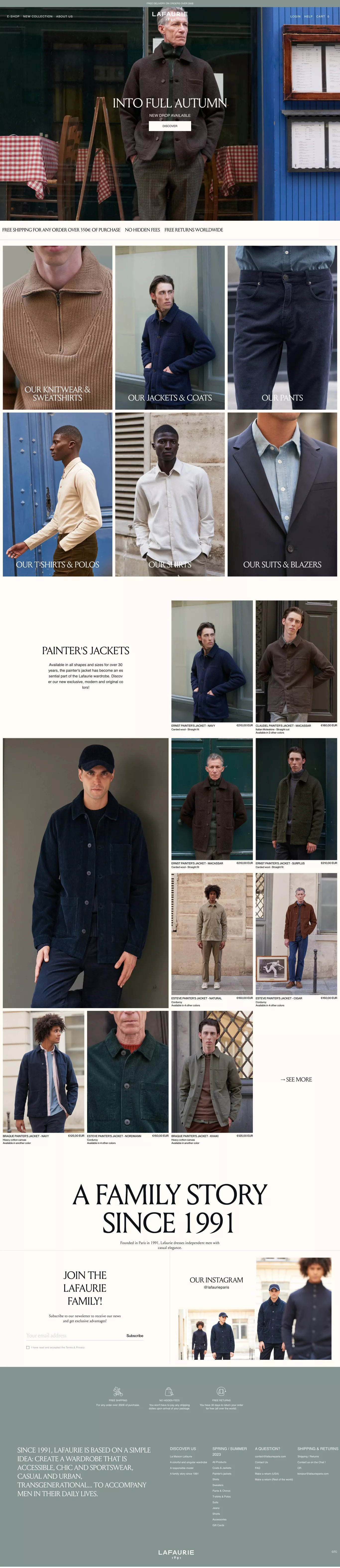 Lafaurie : a French family brand since 1 ecommerce page screenshot showcasing Fashion and Ecommerce design