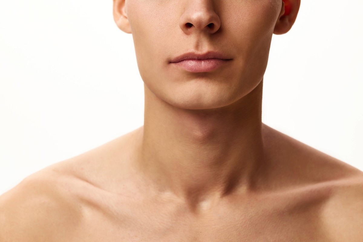 Men's front and back of neck laser hair removal results.