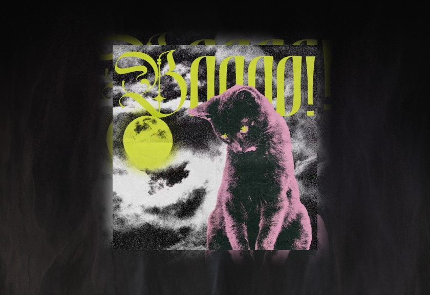 Moody surprise party birthday invitation featuring an old-fashioned drink with smoky green hues