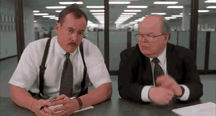 Office Space (movie) Gif of Consultants asking what Office Workers do
