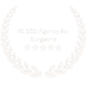  Badge showing #1 SEO consulting for plastic surgeons with five star rating