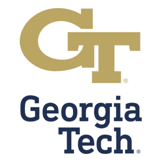 The image features the Georgia Tech logo, showcasing the prominent gold "GT" emblem above the bold navy blue text reading "Georgia Tech," highlighting a recognizable representation of the educational institution.