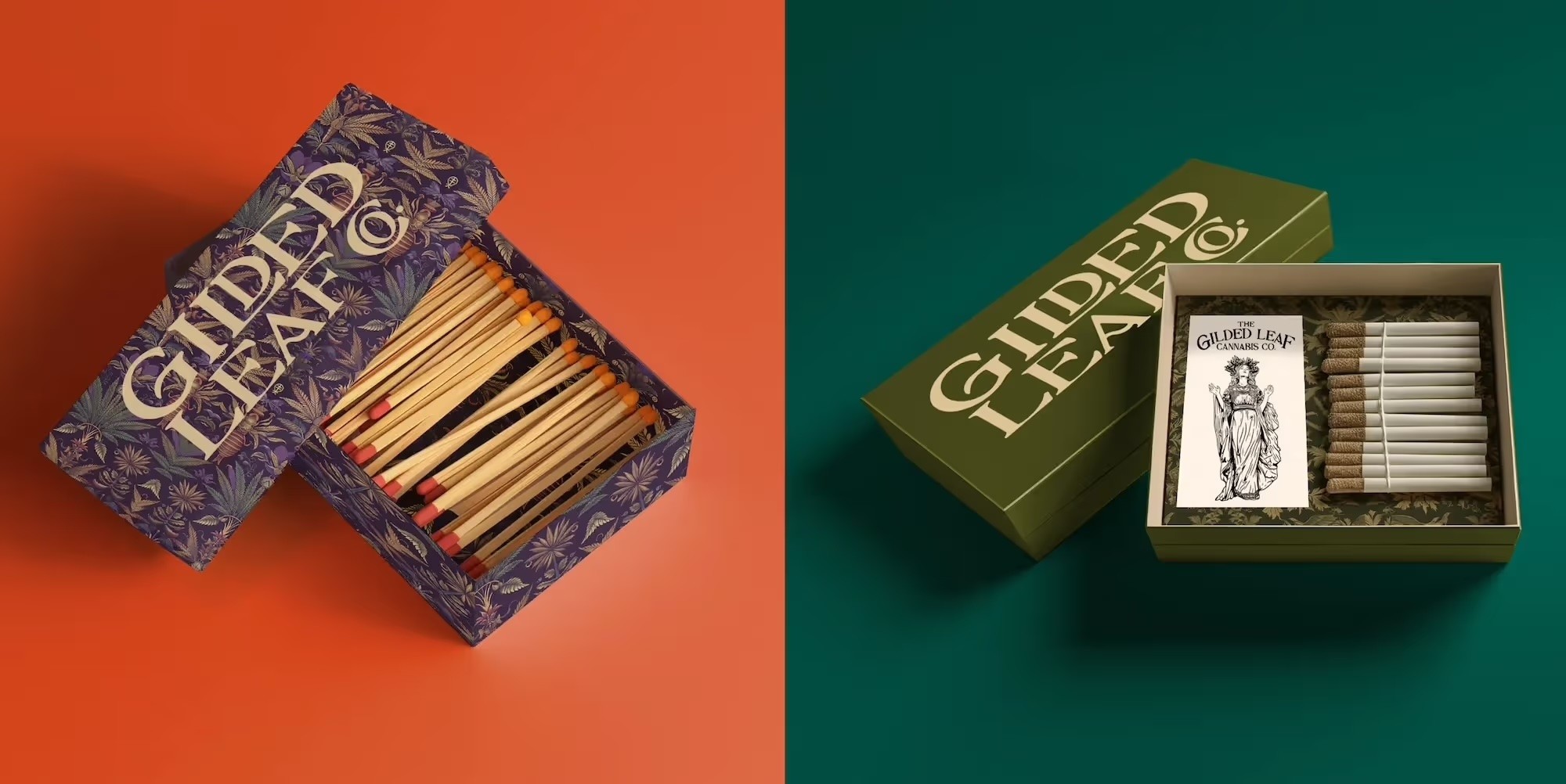 Packaging design for Gilded Leaf Cannabis Co.