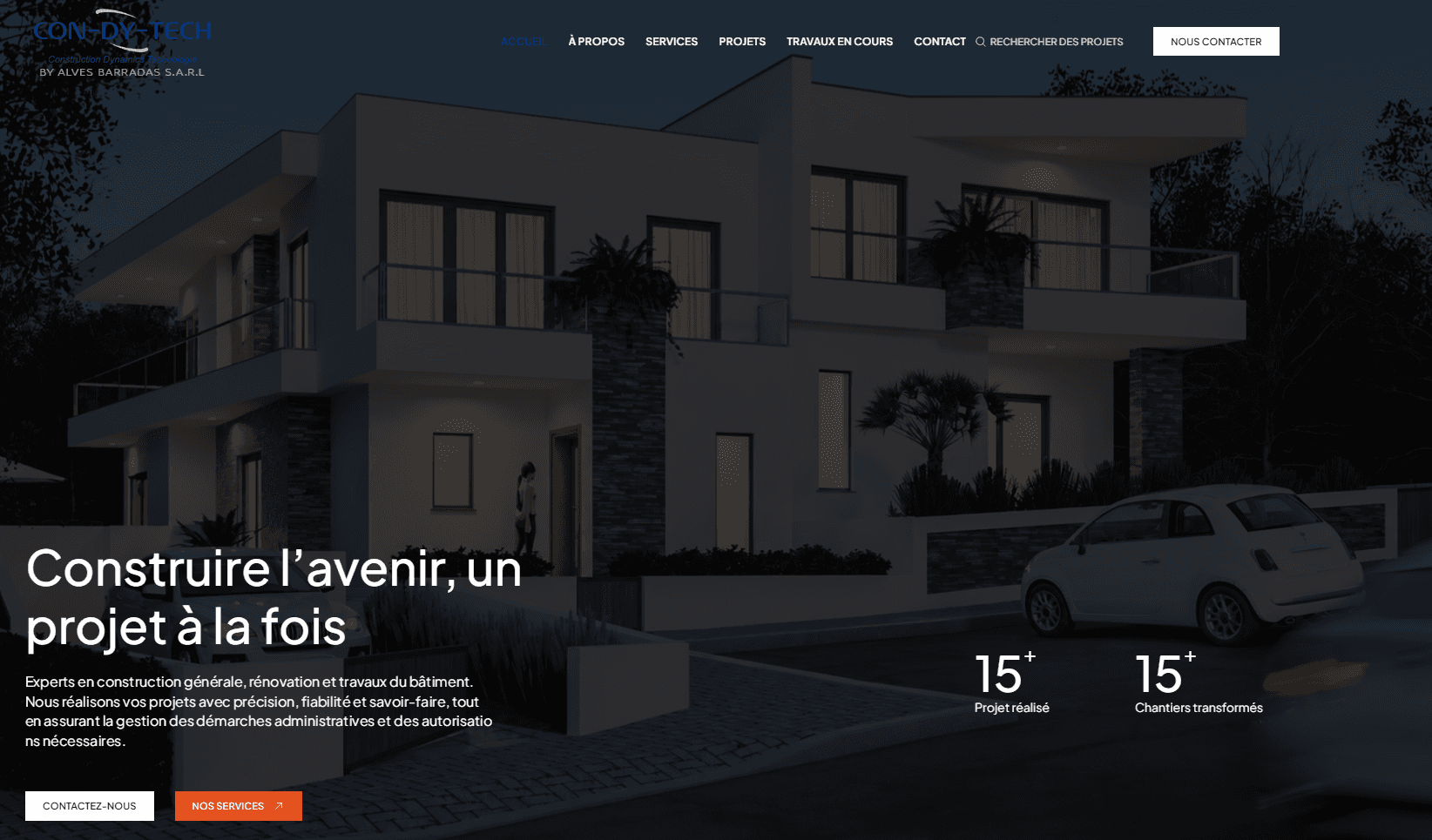 Aperçu du site web Condytech sur ordinateur