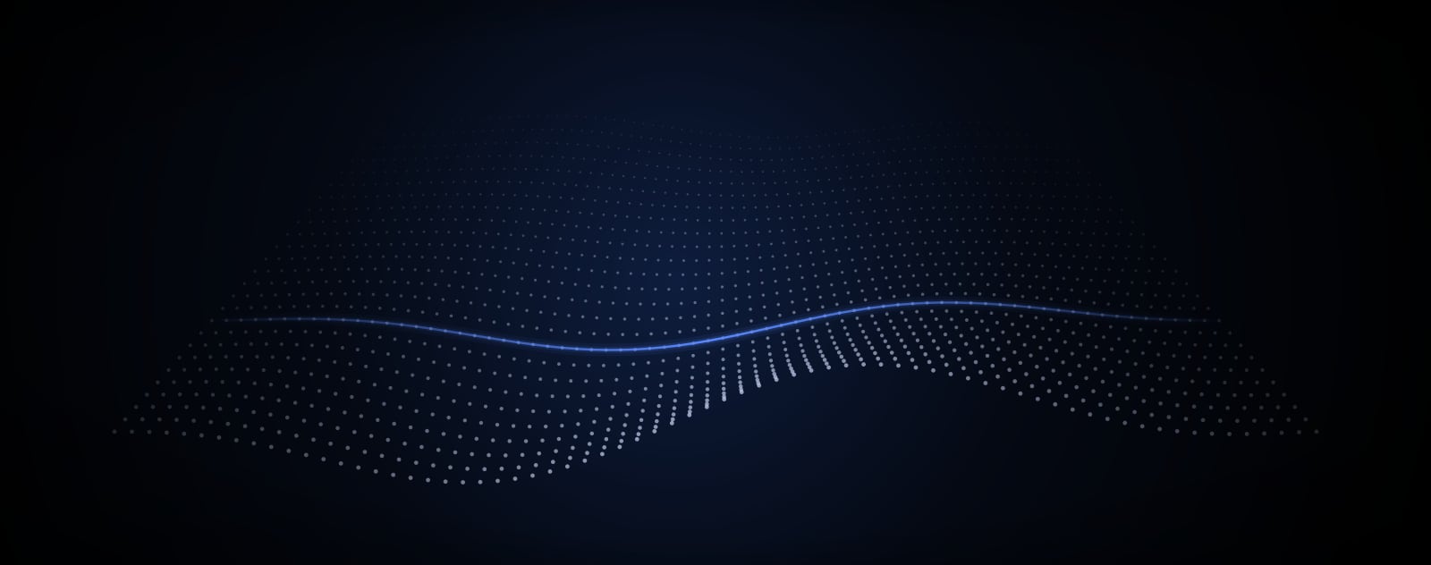Blue particle wave on dark background