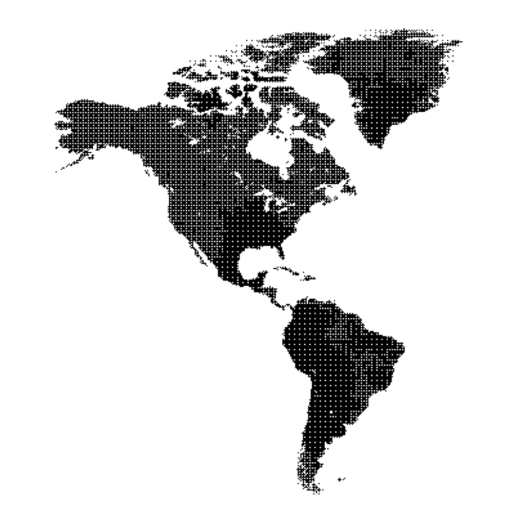 Bitmap-style map illustration symbolizing the global reach and cross-border opportunities in quantum technology venture capital investing.